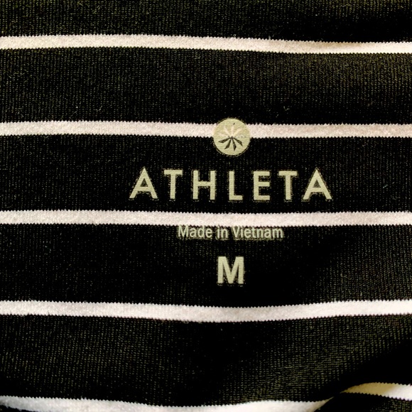 ATHLETA leggings size Medium. Black and white striped. - Picture 3 of 4